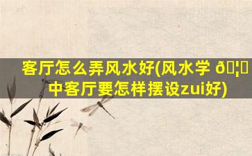 客厅怎么弄风水好(风水学 🦆 中客厅要怎样摆设zui
好)